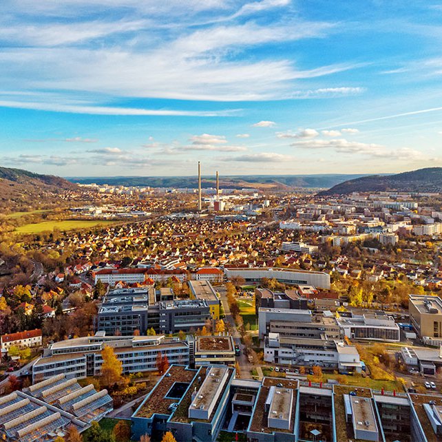 Panoramaansicht Luftbildfotografie Stadt Jena