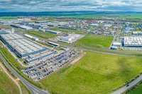 Luftaufnahme eines Gewerbegebietes in der Nähe von Arnstadt in Thüringen