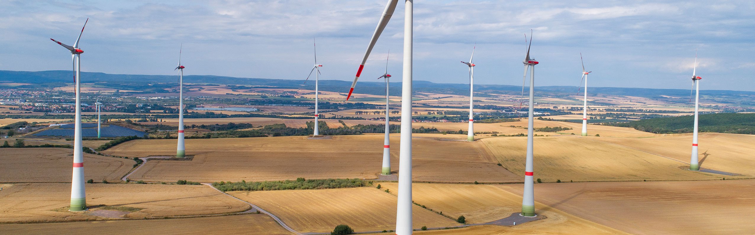 Blick auf Windpark Nentzelsrode aus der Luft