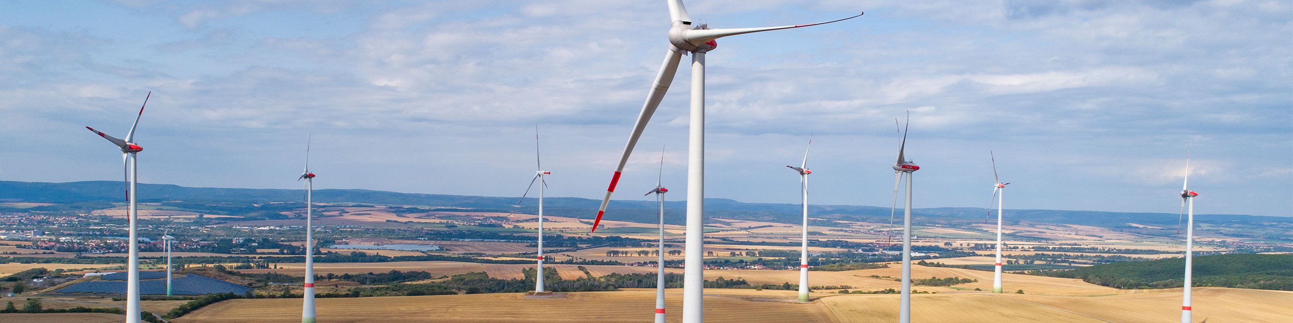 Blick auf Windpark Nentzelsrode aus der Luft