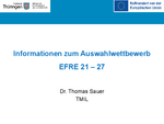 Informationen zum Auswahlwettbewerb EFRE 2021-2027 – Dr. Thomas Sauer, TMIL
