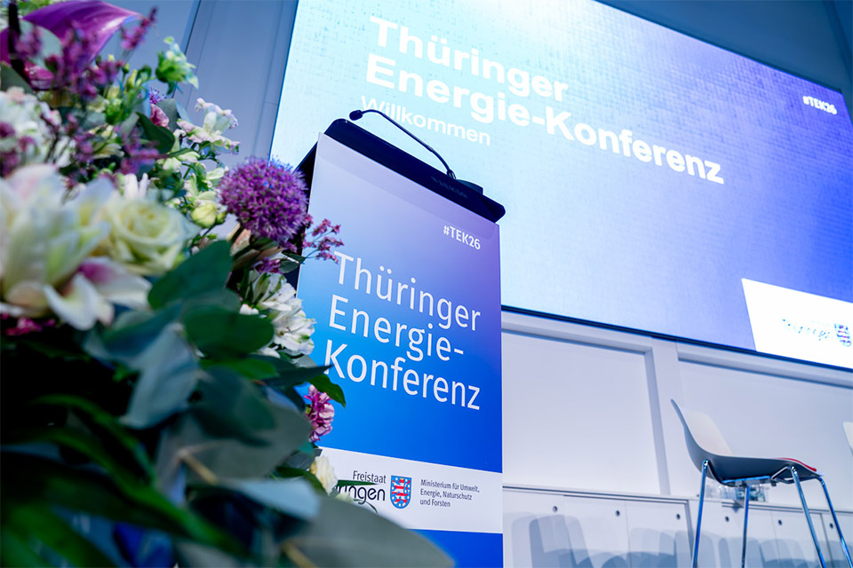 Blick auf die Bühne der Thüringer Energie-Konferenz